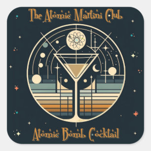 The Atomic Martini Club Atomic Bomb Cocktail Square Sticker