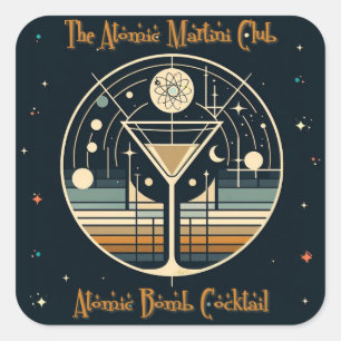 The Atomic Martini Club Atomic Bomb Cocktail Square Sticker