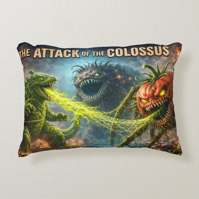 The attack of the Colossus mutant veggie accent Decorative Cushion (Front)