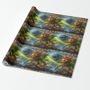 The attack of the Colossus mutant veggie bulk mat  Wrapping Paper
