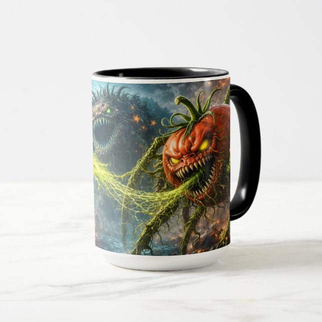 The attack of the Colossus mutant veggie two tone  Mug (Front Right)