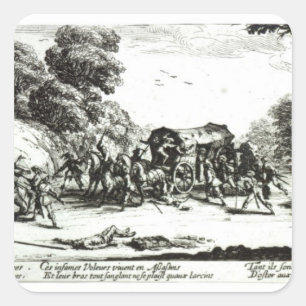 The Attack on the Stagecoach Square Sticker
