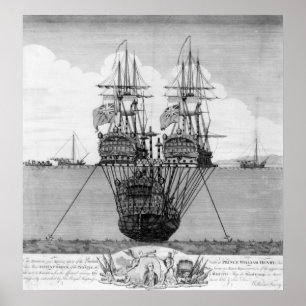 The Attempt made to Salvage the HMS Royal Poster