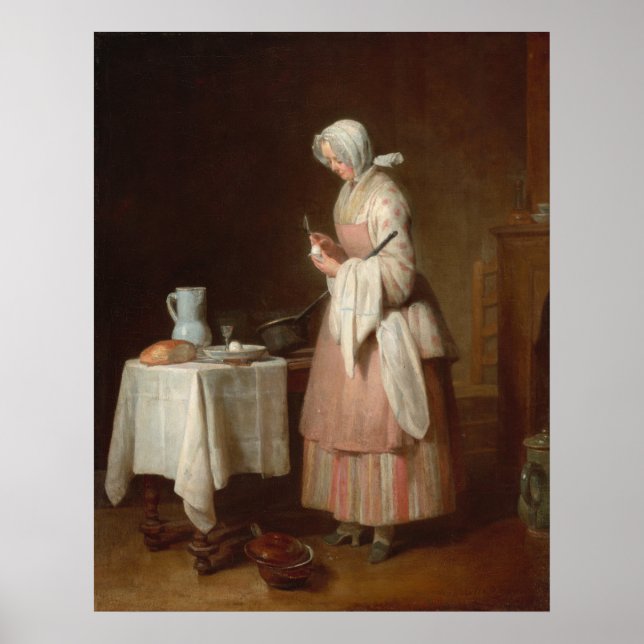 The Attentive Nurse - Jean-Siméon Chardin Fine Art Poster (Front)