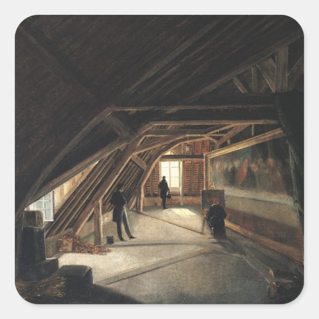 The Attic of a Museum Square Sticker (Front)