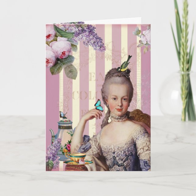 Thé au Petit Trianon – rose Happy Birthday Card (Front)