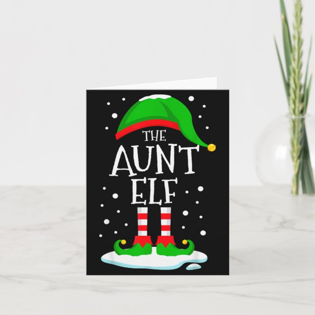 The Aunt Elf Christmas Family Matching Xmas Auntie Card (Front)