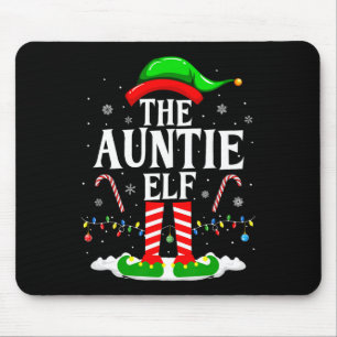 The Auntie Elf Funny Xmas Elf Matching Family Chri Mouse Mat