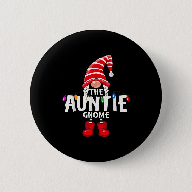 The Auntie Gnome Christmas Matching Pajama  6 Cm Round Badge (Front)