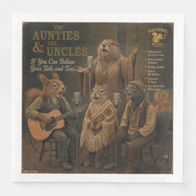 The Aunties & the Uncles: a Parody Napkin (Front)