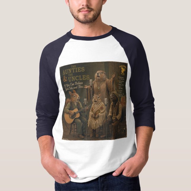 The Aunties & the Uncles: a Parody T-Shirt (Front)