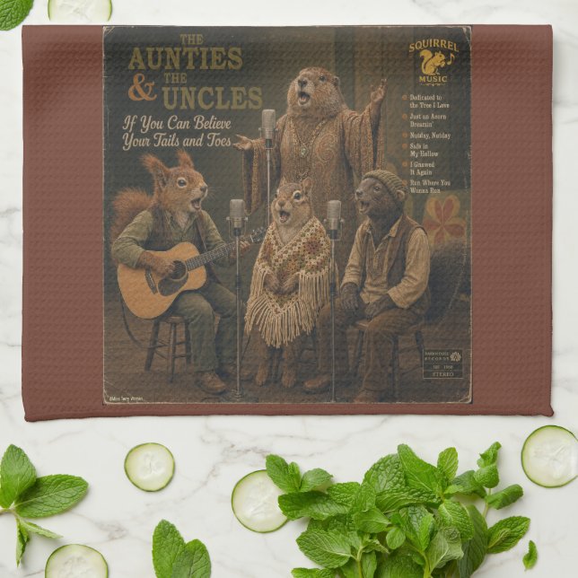 The Aunties & the Uncles: a Parody Tea Towel (Folded)