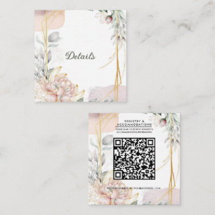 The Aureate Frame Floral Greenery Wedding Details Square Business Card