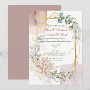The Aureate Frame Floral Greenery Wedding  Invitation
