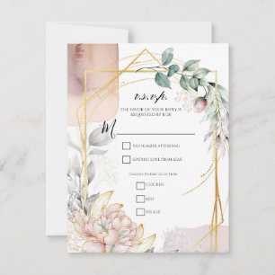 The Aureate Frame Floral Greenery Wedding R.S.V.P. Invitation