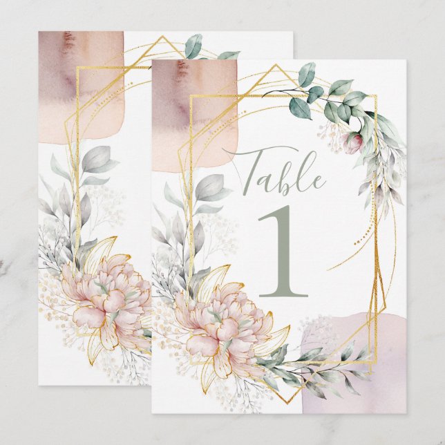 The Aureate Frame Mauve Floral Greenery Wedding  Invitation (Front/Back)