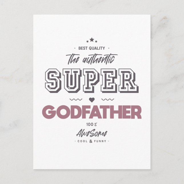 The authentic super godfather postcard (Front)