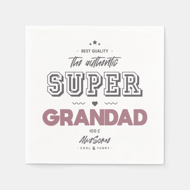 The authentic super grandad napkin (Front)