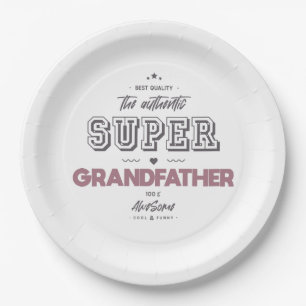 the authentic super grandfather paper plate