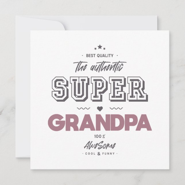 The authentic super grandpa card (Front)