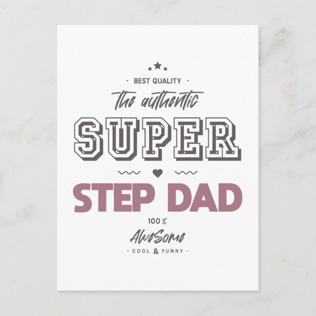 The authentic super step dad postcard (Front)