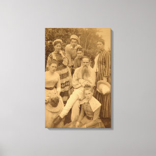 The author Leo Tolstoy with his family Canvas Print