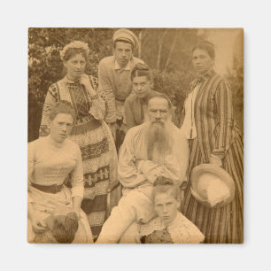 The author Leo Tolstoy with his family Magnet