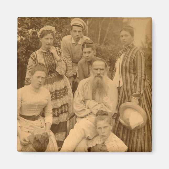 The author Leo Tolstoy with his family Magnet (Front)