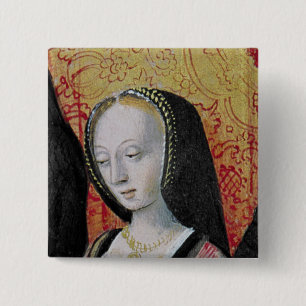 The Author Offering his Book to Anne of Brittany 15 Cm Square Badge