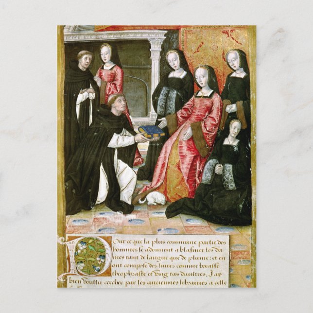 The Author Offering his Book to Anne of Postcard (Front)