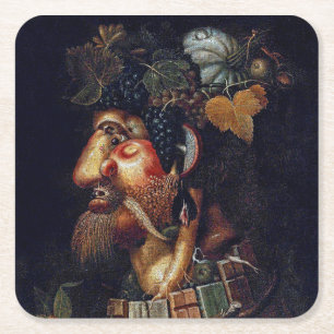 The Autumn, Arcimboldo Square Paper Coaster