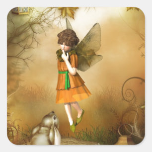 The Autumn Fairy Square Sticker
