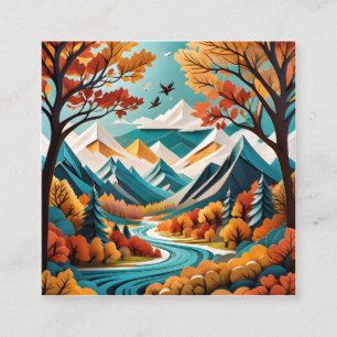 The autumn foliage is a beautiful sight to see, an square business card