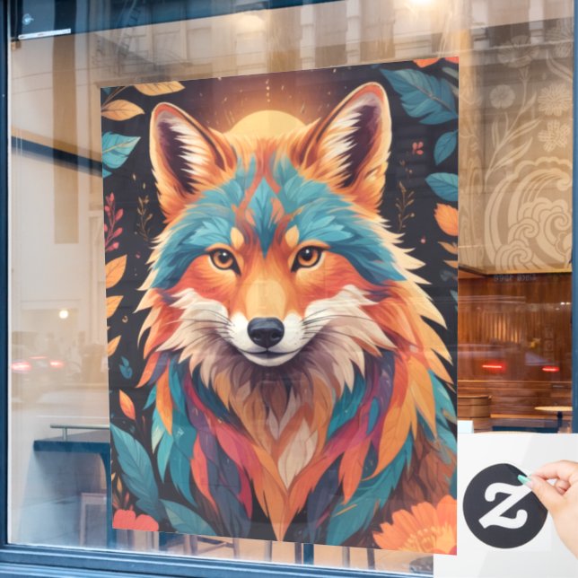 The Autumn Fox Window Cling (Cafe Window)