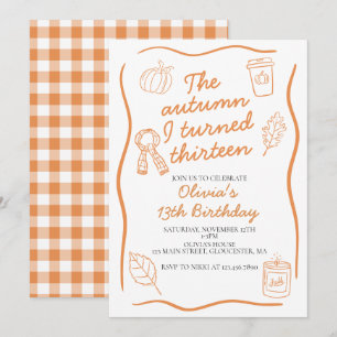 The Autumn I Turned Thirteen Fall Birthday Invitation