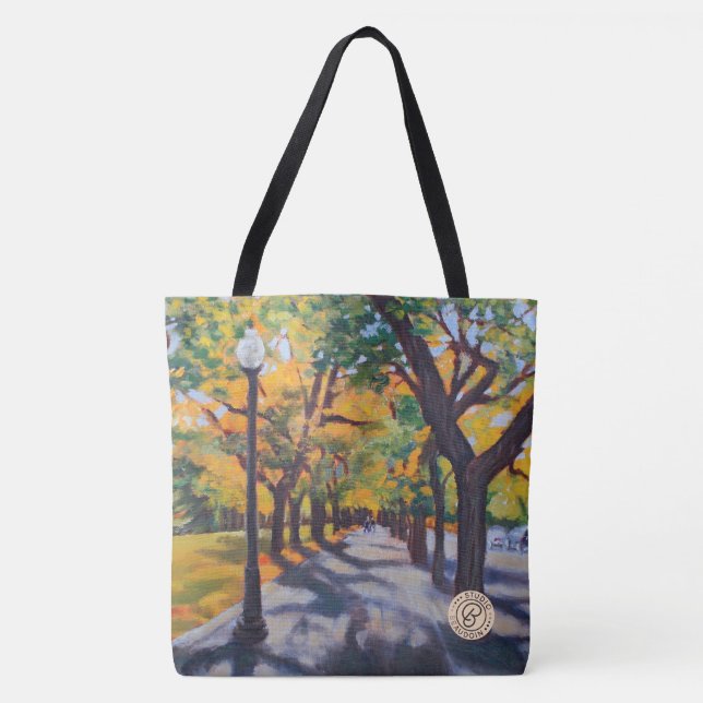 The Autumn Leaves Pathway Tote Bag (Front)