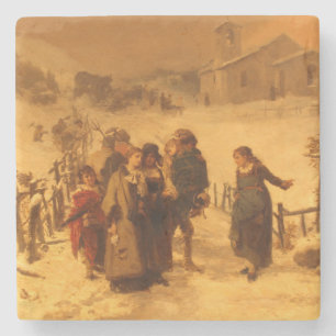 The Avalanche in Winter (by Gerolamo Induno) Stone Coaster