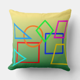 The Avocado and the Rainbow Colours Shapes Cushion