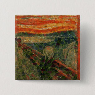 The Avocado Scream Fine Art Vegan Spoof  15 Cm Square Badge