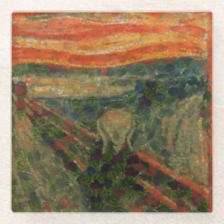 The Avocado Scream Fine Art Vegan Spoof  Glass Coaster