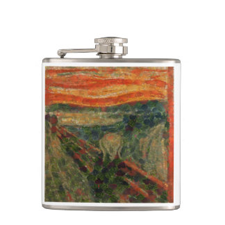 The Avocado Scream Fine Art Vegan Spoof Hip Flask