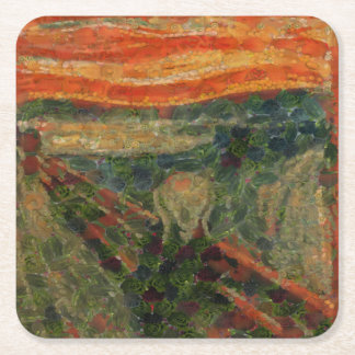 The Avocado Scream Fine Art Vegan Spoof  Square Paper Coaster