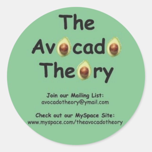 The Avocado Theory sticker #1 (Front)