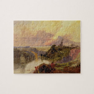 The Avon Gorge at Sunset (oil on paper) Jigsaw Puzzle