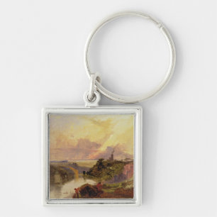 The Avon Gorge at Sunset (oil on paper) Key Ring