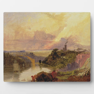 The Avon Gorge at Sunset (oil on paper) Plaque