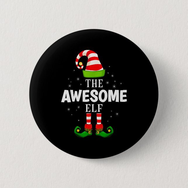 The Awesome Elf Christmas Pjs Matching Pajama  6 Cm Round Badge (Front)