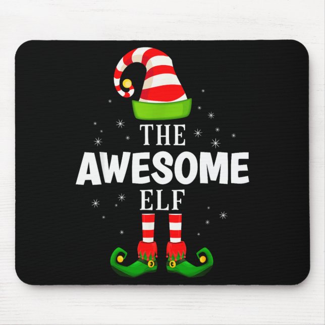 The Awesome Elf Christmas Pjs Matching Pajama  Mouse Mat (Front)
