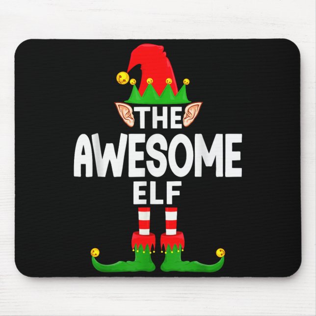 The Awesome Elf Family Christmas Pajama Party  Mouse Mat (Front)