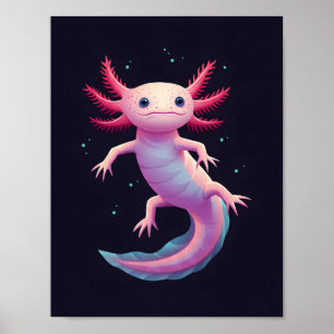 The Axolotl's Aura Art Poster